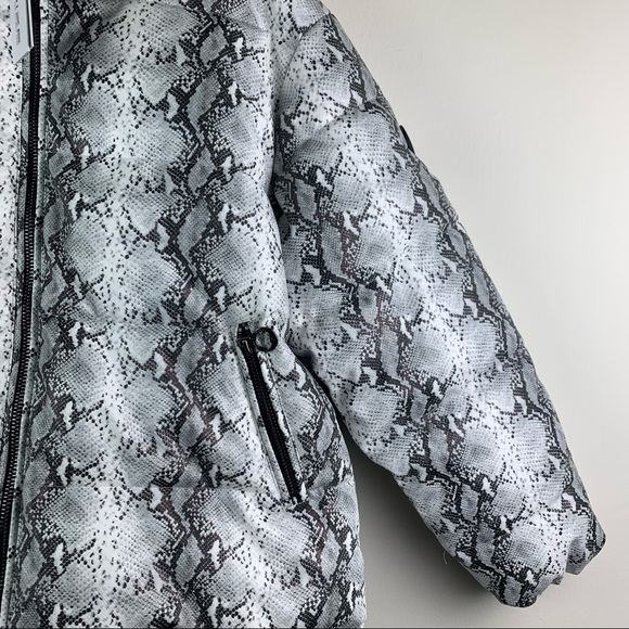 NOIZE Jozy Snake Print Vegan Faux Leather Puffer Jacket 1X NWT - Picture 7 of 14